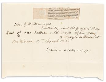 (CIVIL WAR--WEST VIRGINIA.) Family letters of Judge George W. Summers, a noted Charleston Unionist.